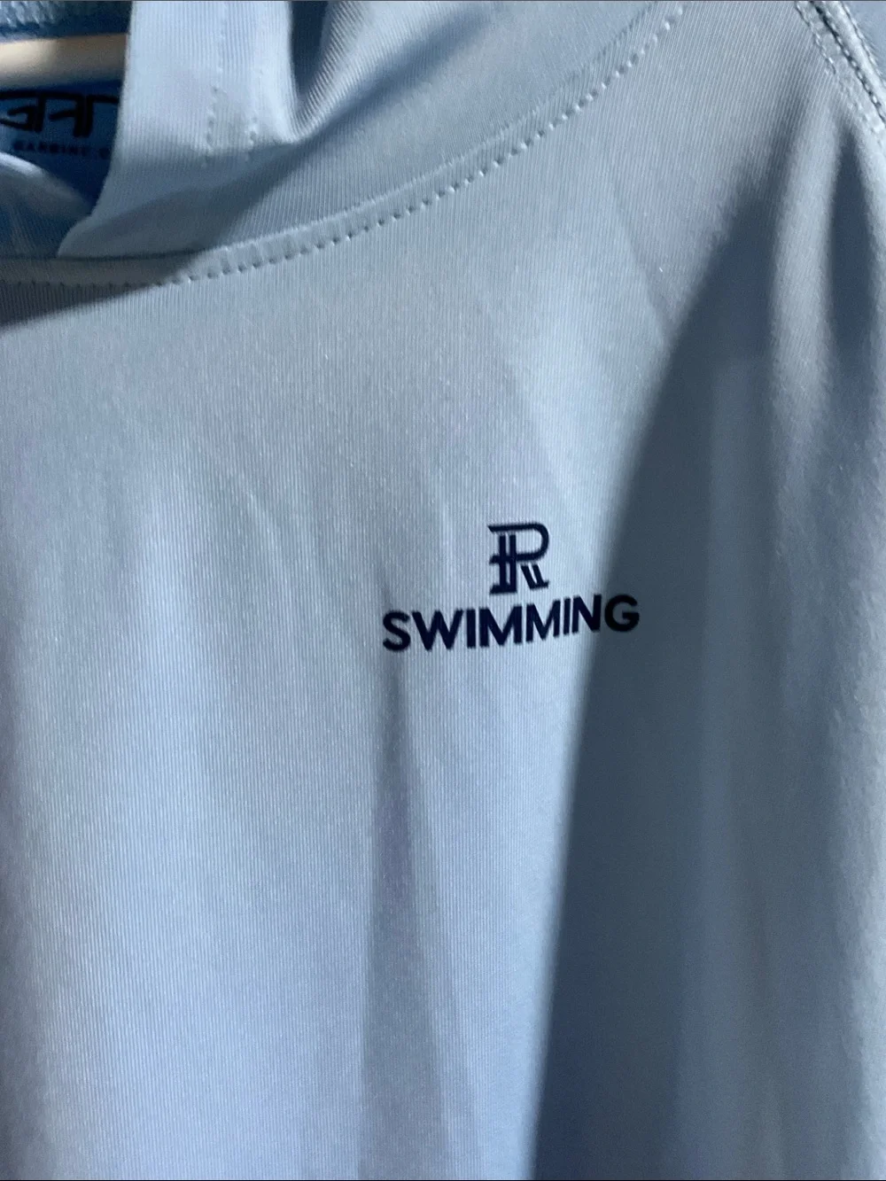 UPF 50 Light Blue Hooded Kids Swim Coverup - SWIMMING by Garb Size L